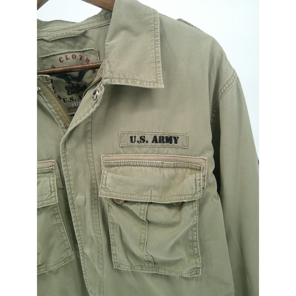 Micros Clothing Mens Khaki Military Utility US Army Field Jacket Coat Size Large - Picture 4 of 13